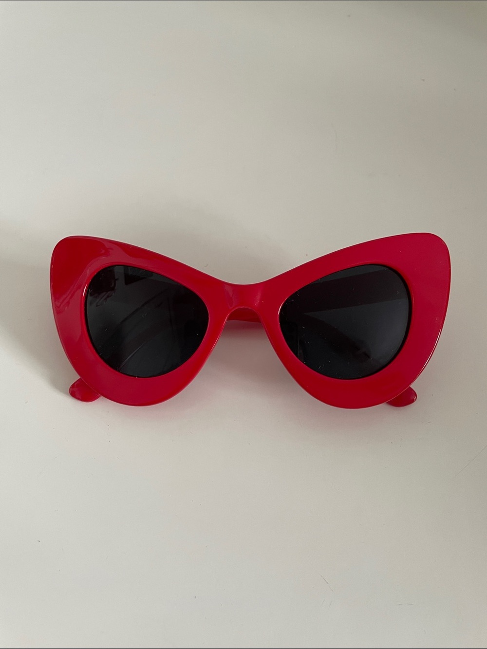 Bold Red Retro Cat-Eye Women's Sunglasses